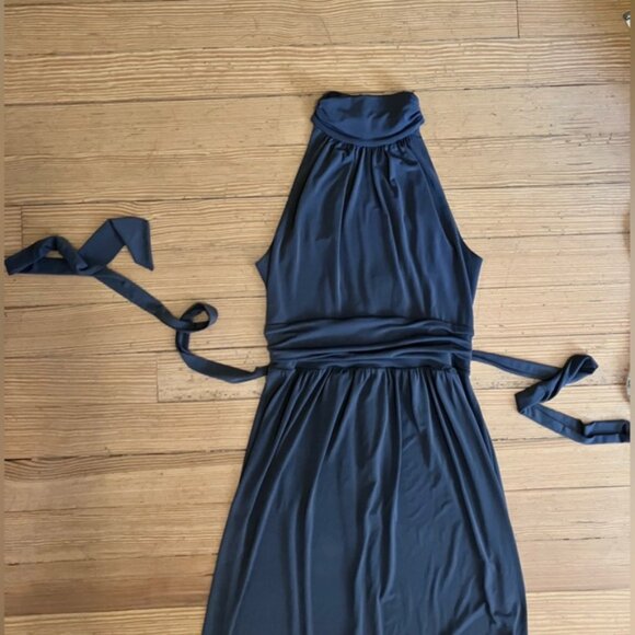 NWT Max & Cleo Keyhole back Halter Gown in Slate Grey Sz 6. - Picture 8 of 13
